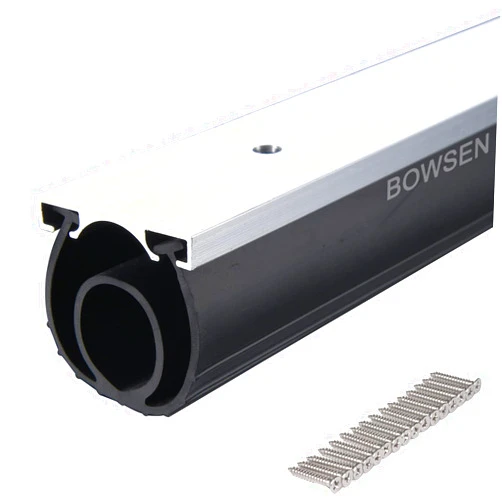BOWSEN Heavy-Duty U+O Ring Universal Garage Door Bottom Seals Weatherstrip Rubber with Aluminum Track Retainer Kit, Black (16FT, 1-5/8