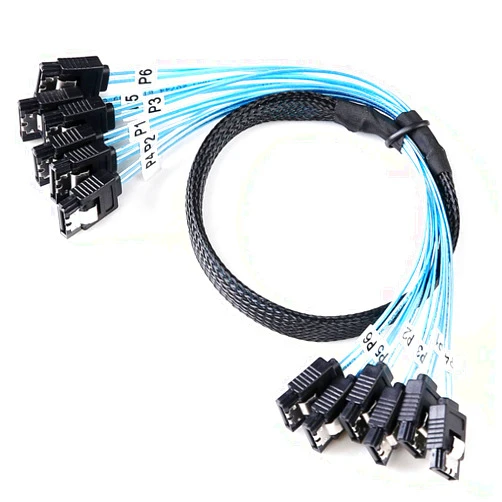 ADCAUDX SATA-III Cable-0.5M, 6Pcs/Set-6Gbps-Sata HDD-SSD Data-Cable SAS Cable Replacement for Bitcoin Computer-Server CD DVD Drives Raid (1.6FT)