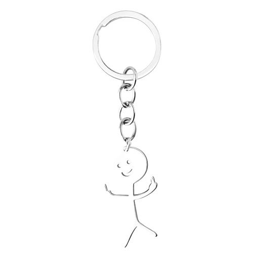 ZRCOKYZ White Elephant Gifts for Adults, Funny Gifts Doodle Keychain Middle Finger Pendant Keyring Jewelry for Men Women