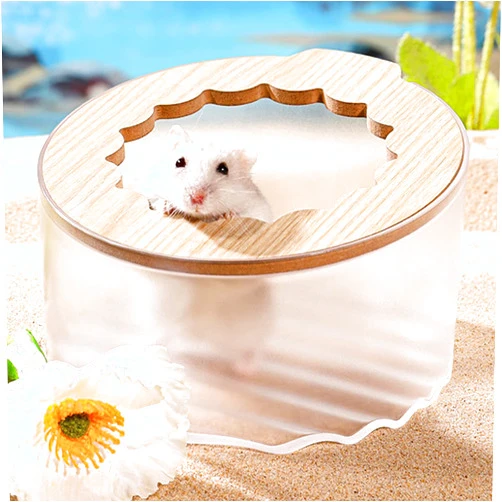 Wenriko Hamster Sand Bath Box, Small Animal Bathroom & Digging Room, Hamster Litter Box, Easy to Clean, for Dwarf Hamster, Syrian Hamster, Gerbil and Other Small Animal