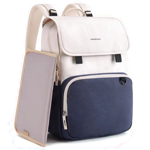 mommore Diaper Bag Backpack Unisex Baby Bag Large Diaper Backpack with Changing Pad, Insulated Pockets, Stroller Buckles, Durable Travel Backpack with Luggage Strap
