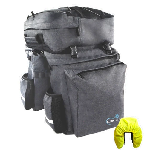 Lumintrail 3-in-1 Bike Panniers - 40L Bicycle Pannier & Backpack Carrier Bike Bags - for Secure Bicycles Rear Rack Mounting Panniers - Ideal for Commuting & Touring Cyclists