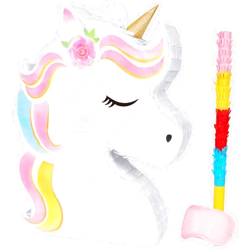 WERNNSAI Unicorn Piñata - Unicorn Party Supplies Piñata Bundle with Blindfold and Bat for Girls Kids Rainbow Unicorn Theme Birthday Party Game Decorations (15.7