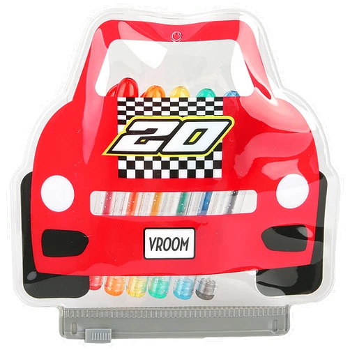 iscream Red Racer Race Car Mini Gel Pen Set in Shaped Zipper Case