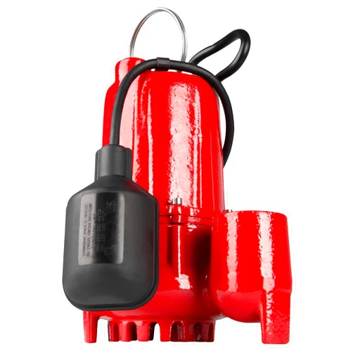 Red Lion RL-SC50T 115-Volt, 1/2 HP, 4300 GPH Cast Iron Sump Pump with Tethered Float Switch, 10-Ft. Cord, Red, 14942746