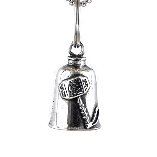 MOLDKING Retro Punk Style Men's Cross Lucky Bell Angel Wing Knight Bell Keychain Motorcycle Riding Guardian Bell Accessories with for You Al12820