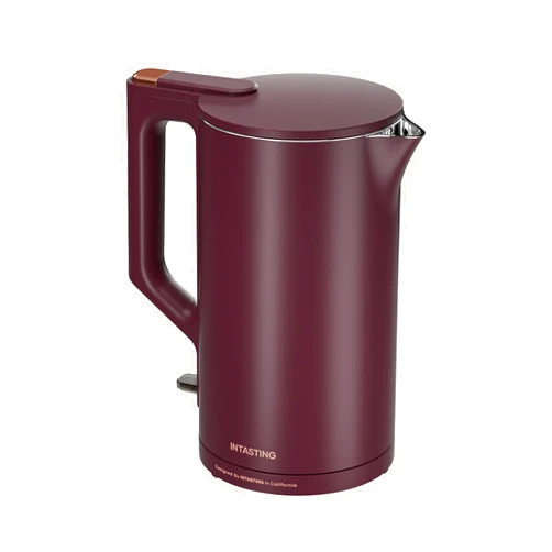 Intasting Electric Kettle for boiling water Double Wall 100% Stainless Steel Inner 1500W Fast Heating 1.5L Hot Water Boiler Auto Shut-Off & Boil Dry Protection BPA-Free Electric Tea Kettle Red