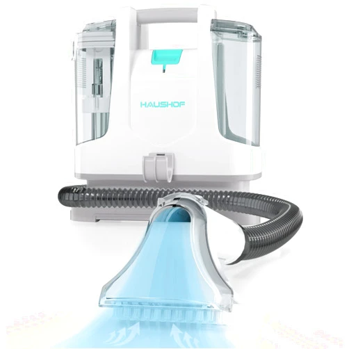 HAUSHOF Portable Carpet Spot and Upholstery Cleaner, Lightweight Handheld Deep Cleaner Machine for Pet Stains, Sofa, Rug, Mattress, Car Seat and Curtain, White & Light Grey