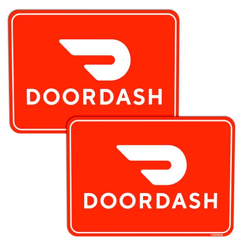 GEEKBEAR Car Magnet (2 Pack) - doordash driver Car Sign with Doordash Logo - Reflective Waterproof Bumper Sign – No Stickers or Decals but Magnets