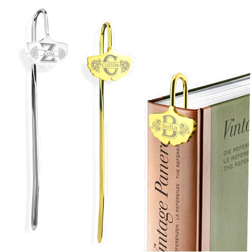 CDBUY Personalized Metal Bookmarks - Engraved Bookmarks with Name, Cute Custom Metal Flower Bookmarks Customized Book Marks Gifts for Reading Women Kids Men Book Lovers