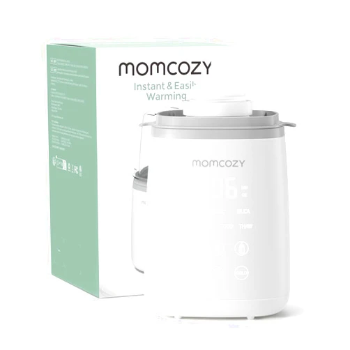 Momcozy Bottle Warmer, Fast Bottle Warmers for All Bottles with Timer, Accurate Temperature Control and Automatic Shut-Off, No Lid Required for Heating, White-Gray