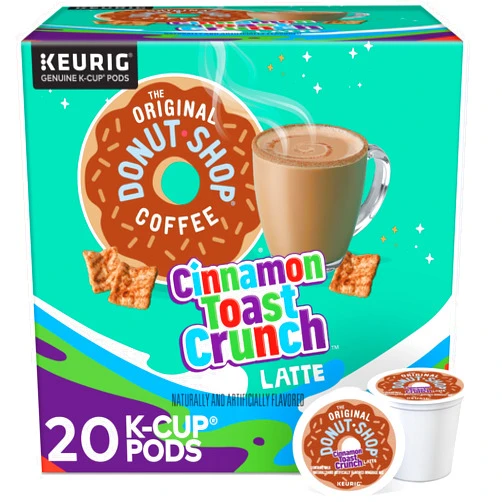 The Original Donut Shop One Step Cinnamon Toast Crunch Latte, Keurig Single Serve K-Cup Pods, 20 Count