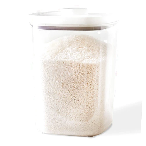 LWWJJ Flour Storage Container, 20 Lbs / 10.45 Qt Rice Container, Clear Plastic Food Storage Container Bin with Pop Up Lid & Measuring Scoop for Kitchen Pantry Organization and Storage