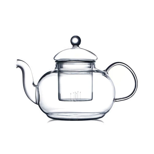 CNGLASS Glass Teapot Stovetop Safe,Clear Teapot with Removable Infuser 20.3 oz,Loose Leaf and Blooming Tea Maker