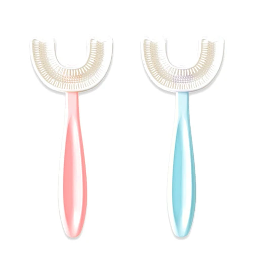 DR. SMITHSONS U Shaped Toothbrush Kids 6-12 Years Old- Two Premium Soft Toothbrushes Come with Travel Case & - Sensory Toothbrush - Rounded Toothbrush Kids Size Head Makes Brushing Fun & Easy - 1 Pink, 1 Blue
