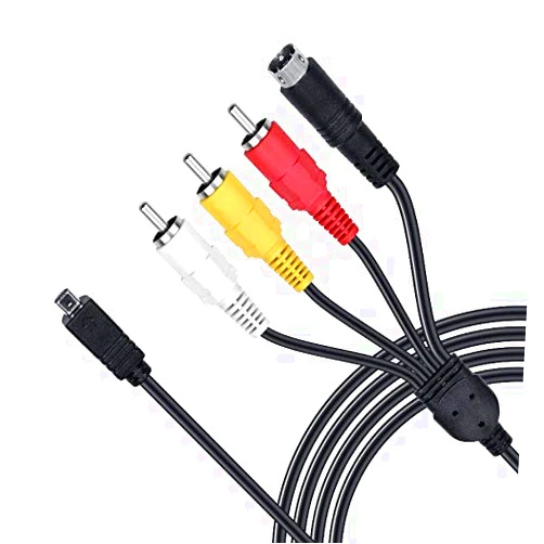 TENINYU 5 Feet AV A/V Audio Video TV-Out Cable Cord for Sony Camcorder Handycam DCR-HC28/e DCR-SX85/v/e/l SX85/b/r and More Models