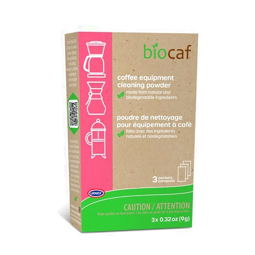 Urnex Biocaf Machine Cleaner-Cleaning Powder-3 Single Use Packets-Compatible with Keurig Delonghi Nespresso Ninja Hamilton Beach Mr Coffee, 0.32 Ounce (Pack of 3), Pink