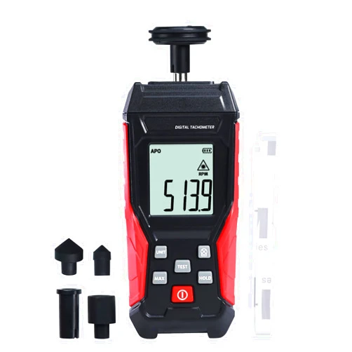 DANOPLUS Digital 2-in-1 Tachometer Noncontact Laser Photo Sensor 3~99999RPM and Contact 3~19999RPM Meter RPM Gauge Tester Professional MAX/MIN/Hold Data, Handheld Car Engine Tool