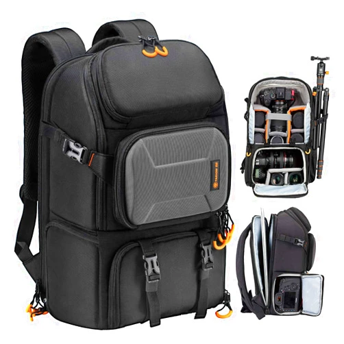 TARION Pro Camera Backpack Large Camera Bag with Laptop Compartment Tripod Holder Waterproof Raincover Outdoor Photography Hiking Travel Professional DSLR Backpack for Men Women Side Access