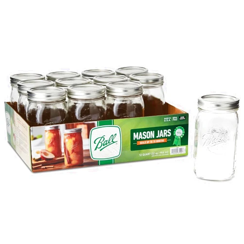 Yahi Ball Canning Wide Mouth Quart with Lid - Case of 1 - 12 Count