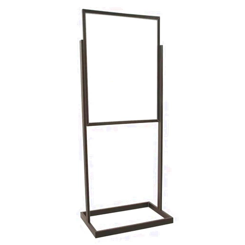 Econoco Industrial Metal Sign Holder, 22x28 Poster Frame, Floor Standing Retail Sign Display, Matte Black, Heavy Duty Base, 56in Height