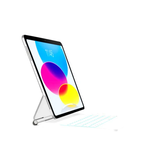 LeiJue Magnetic Keyboard Case for iPad 10th Generation 10.9 inch 2022,Slim Floating Cantilever Stand Keyboard with Backlight Colors,Wireless Keyboard with Trackpad for ipad10.9 inch (White)