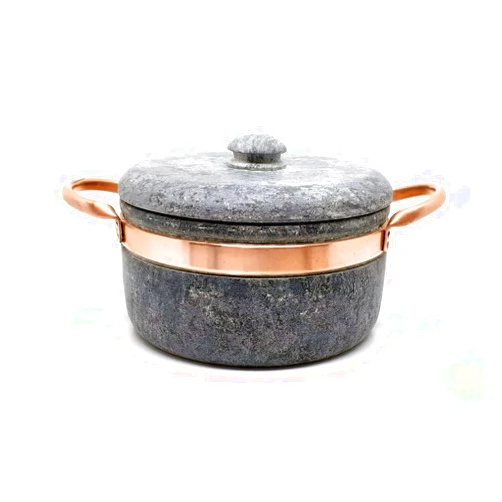 Cookstone 4.4 quarts dutch oven - soapstone with copper handles - THE GREEN ALTERNATIVE TO CAST IRON