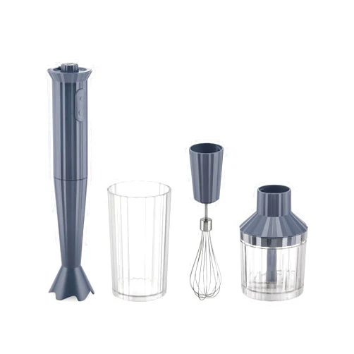 Alessi Plissé MDL10SG/US - Hand Blender with Measuring Jug, Whisk and Chopper in Thermoplastic Resin, US Plug ‍200W, Grey