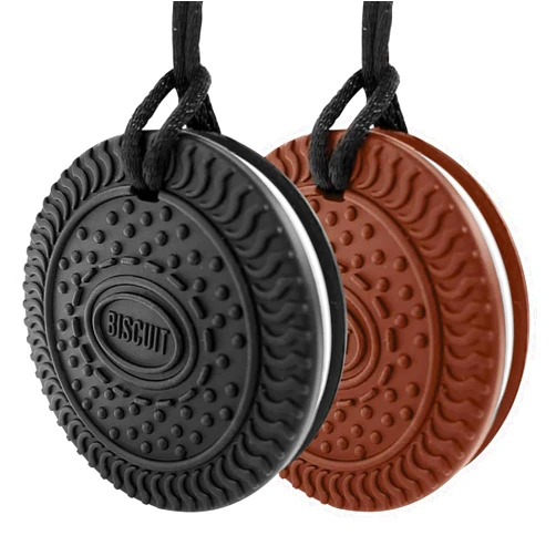 Hautllaif Chew Necklaces for Sensory Kids Adults, 2 Pack Silicone Oral Motor Aids Chewy Necklace Sensory for Autism, ADHD, Anxiety or SPD Chewing Fidgeting for Boys Girls Adults Chewer