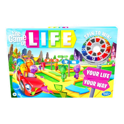 Hasbro Gaming The Game of Life Game, Family Board Game for 2-4 Players, Indoor Game for Kids Ages 8 and Up, Pegs Come in 6 Colors