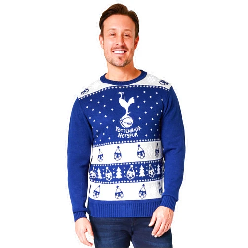 Tottenham Hotspur F.C. Christmas Sweater Men Teenagers Crew Neck Long Sleeve Festive Knit Sweater M-3XL Mens Gifts