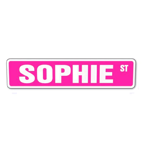 SignMission SOPHIE Street Sign Childrens Name Room Sign | Indoor/Outdoor | 18