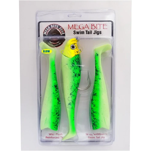 Lighthouse Lures Mega Bite Swim Bait Jigs 14 oz (Green Demon)