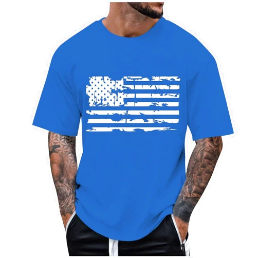 SUWBMHWE Patriotic Shirts for Men USA Short Sleeve Button Up American Flag Shirts for Men for 4th of July