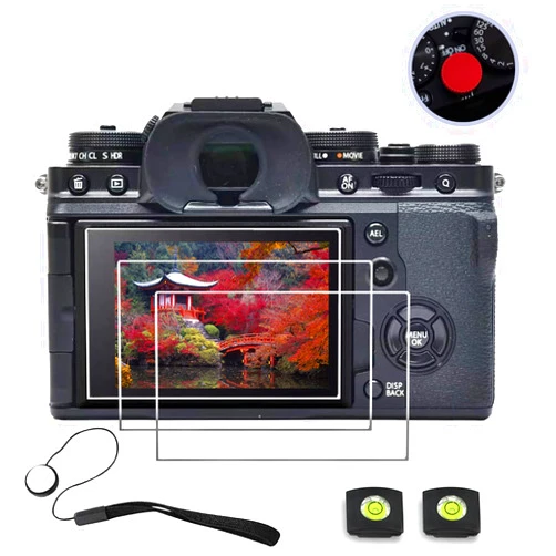 AMagisn Screen Protector for Fujifilm Fuji X-T4 XT4 X-E4 XE4 Shutter Release Button Tempered Glass Film Cover Shield Hot Show Level Cover Lens Cap Keeper Holder（3+2+1