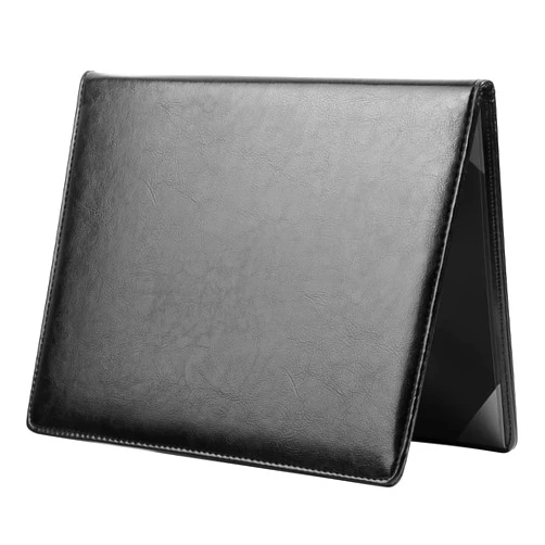 HH-STUDIO CUSTOM Diploma Cover 8.5 x 11 Leather Folder Certificate Holders for Letter-Sized Award Padded Cover - Black Leather