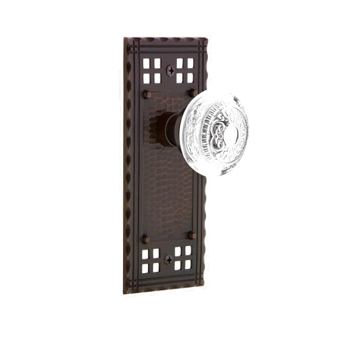 Nostalgic Warehouse 750162 Passage Craftsman Plate with Crystal Egg and Dart Knob, 2.75