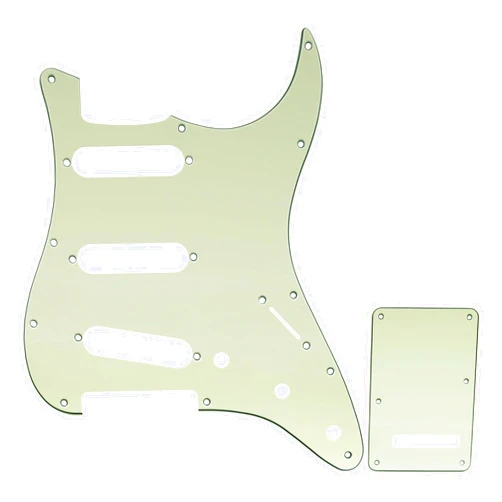 Musiclily SSS 11 Holes Strat Electric Guitar Pickguard and BackPlate Set for Fender US/Mexico Made Standard Stratocaster Modern Style Guitar Parts,3Ply Mint Green