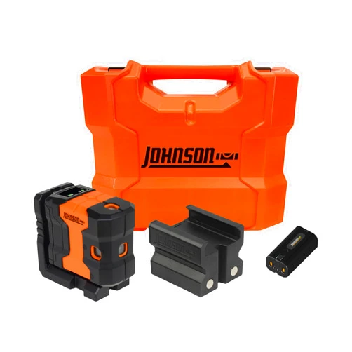 Johnson Level & Tool JDT300-GN5D Laser Level, Self-Leveling Kit 5 Dot Laser with GreenBrite® Technology, Magnetic Base, Hard-shell Carry Case, Floor Mount