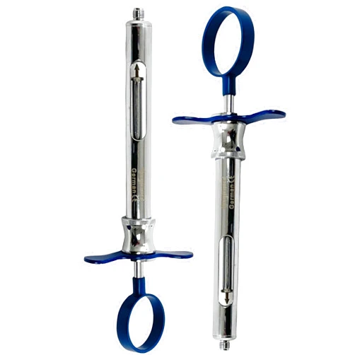 Avon Surgical Set of 2 Dental Anesthetic Syringe 1.8mL Self-Aspirating with One Finger Ring Color Handle & Arrow Point Plunger | German Stainless Steel Premium Dental Instruments (Set of 2 - 1.8mL - Dark Blue)