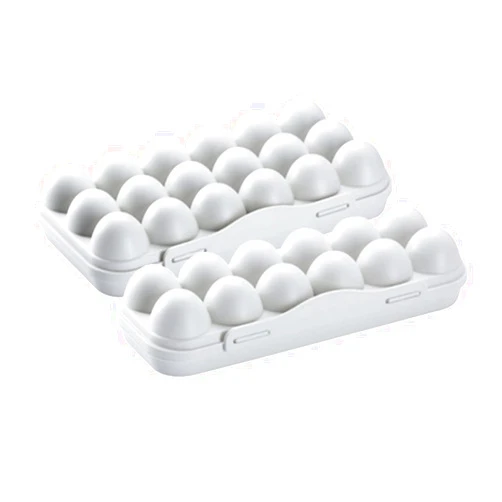Unomor 2pcs Egg Organizer for Refrigerator Egg Fridge Organizer Egg Crates Egg Storer Egg Dispenser Covered Egg Tray Farm Fresh Eggs Container Egg Cartons Egg Rack Grey Plastic re-usable