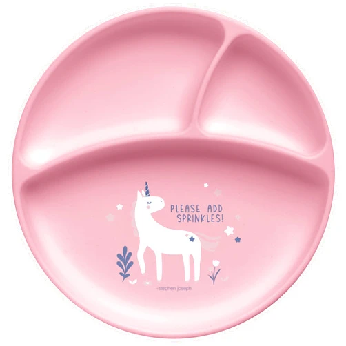 Stephen Joseph Silicone Plate, One Size, Unicorn