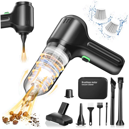 ILADYS Car Vacuum Cordless, 18000PA Handheld Car Vacuum Cleaner Portable with Brushless Motor, 4 in 1 Dust Suction & Air Blower & Hand Pump & Inflatable, Mini Hand Vacuum for Car,Home,Office,Sofa