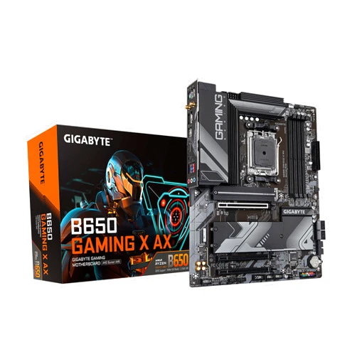 GIGABYTE B650 Gaming X AX (AM5/ LGA 1718/ AMD/ B650/ ATX/ 5-Year Warranty/ DDR5/ PCIe 4.0 M.2/ PCIe 4.0/ USB 3.2 Gen2x2 Type-C/AMD Wi-Fi 6E/ Realtek 2.5GbE LAN/Motherboard)