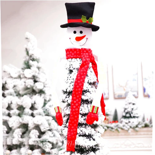 JX Lecal Christmas Tree Topper, 47 Inch Snowman Hugger Tree Topper for Xmas Holiday Winter Party Supplies Christmas Ornament Decoration, Red, 120 x 94cm