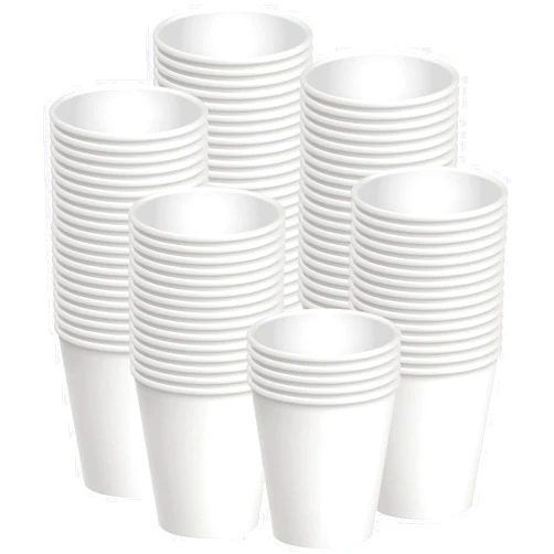 Axe Sickle 100 Pcs 8 Oz Disposable Paper Cups, Hot and Cold Beverage Drinking Cup for Coffee, Water, Juice for Party, Picnic,Travel,and Events