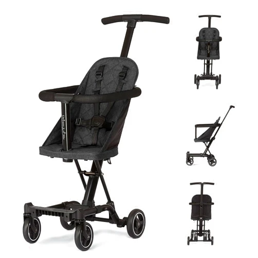 Dream On Me Lightweight and Compact Coast Rider Stroller with One Hand Easy Fold, Adjustable Handles and Soft Ride Wheels, Black