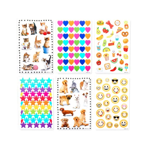 American Greetings Stickers for Kids, Assorted Shapes, Animals and Smiley Faces (599 Stickers)