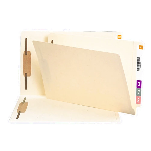 Smead End Tab Fastener File Folder, Shelf-Master® Reinforced Straight-Cut Tab, 2 Fasteners, Legal Size, Manila, 50 per Box (37115)