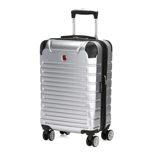 SwissGear 7782 Hardside Expandable Luggage with Spinner Wheels, Silver, Carry-On 20-Inch
